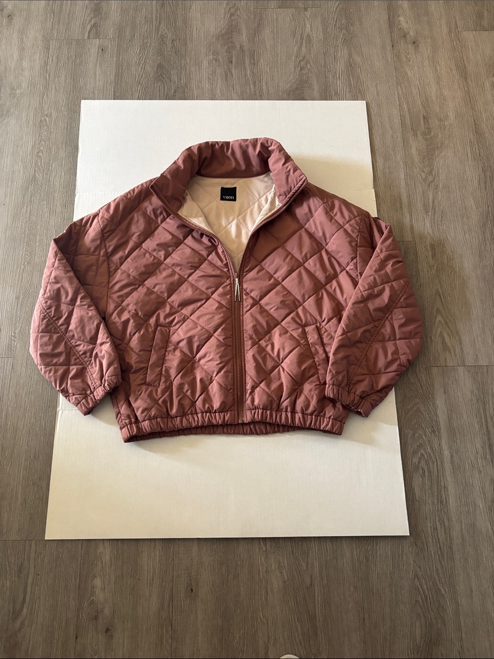 Vuori Quilted Zip Jacket in Dusty Rose